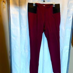 Burgundy legging type pants